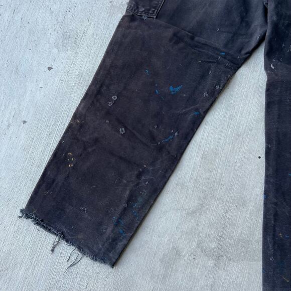 Vintage Y2K Carhartt faded black double knee work wear carpenter pants - Picture 8 of 10